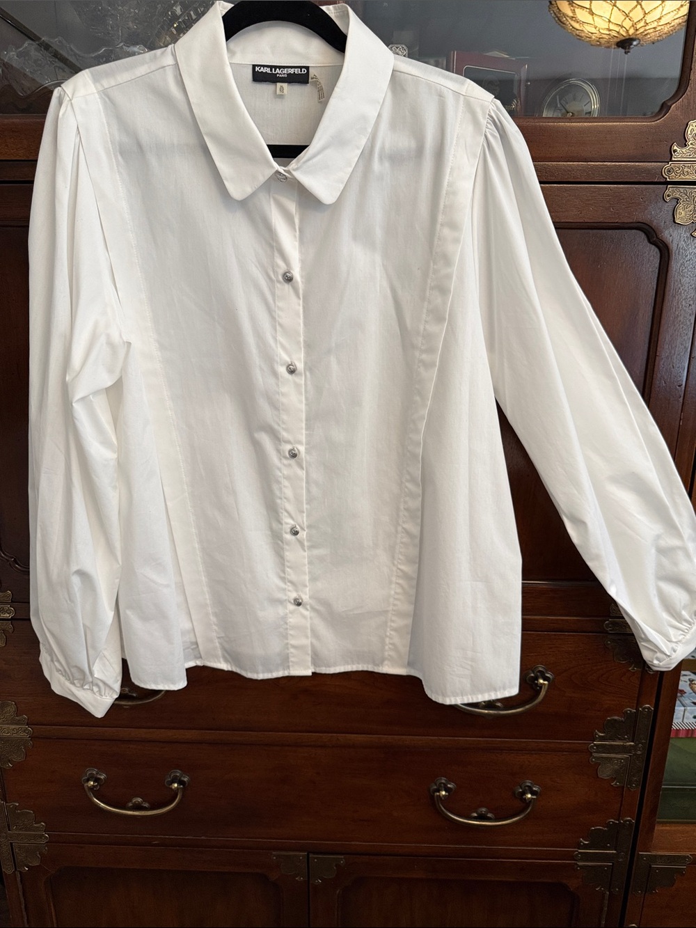 Karl Lagerfeld Crisp White Button-Front Shirt